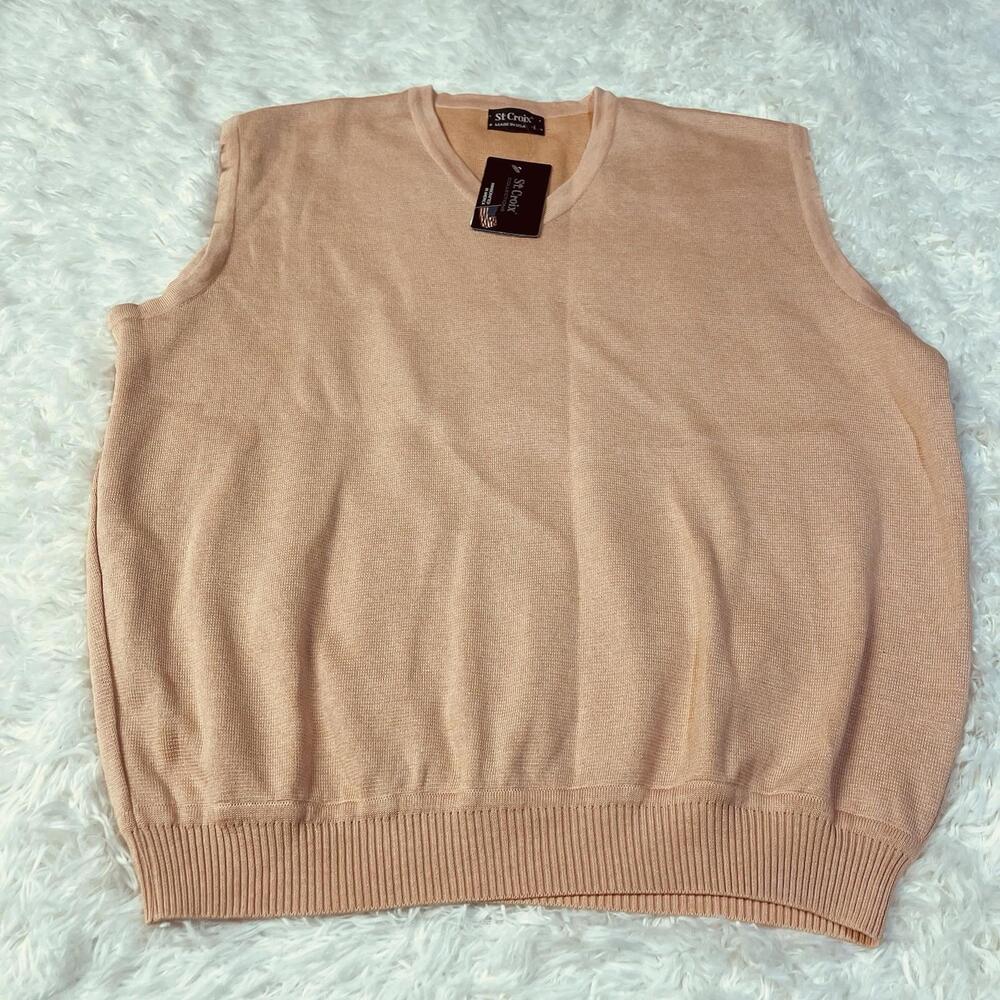$325 NWT ST. CROIX Knit Men's Large L Casual Sleeveless V Neck Sweater Vest USA